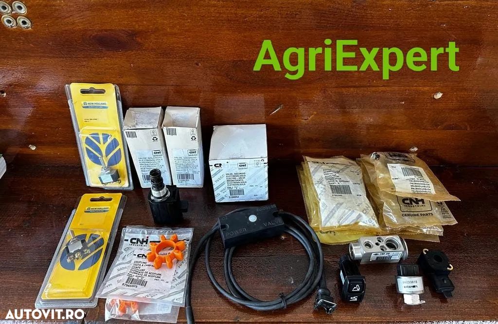 STOC MARE PIESE CASE / NEW HOLLAND CUPLAJ-87565925 / VALVA - 82034858 / SENZOR AC- 84233818 / ELECTROVALVA - 5168052 / SWITCH - 87653082 / POTENTIOMETRU - 87605247 / COMUTATOR - 4990264 - 1