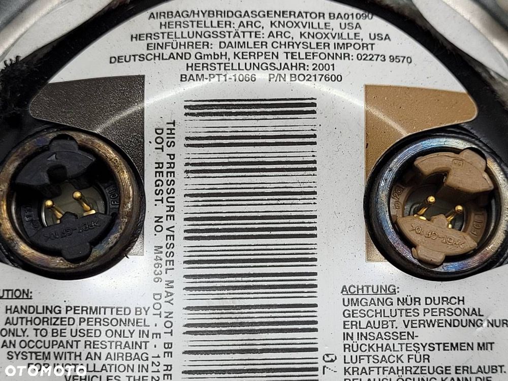 PODUSZKA POWIETRZNA KIEROWCY AIRBAG DODGE CARAVAN IV ORYGINAŁ - 9