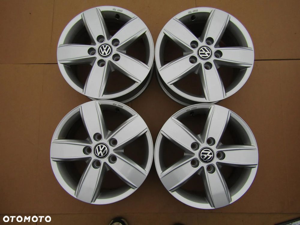 4x Felgi Aluminiowe 16 VW T5 T6 Amarok Caravelle Multivan Transporter 6,5 j 5x120 ET51 piasta 65,1 mm / 7E0071496 / ORYGINALNE - 1
