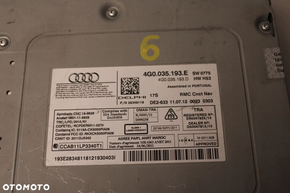 AUDI A7 C7 4G 10R- RADIO NAWIGACJA CZYTNIK 4G0035193E - 2