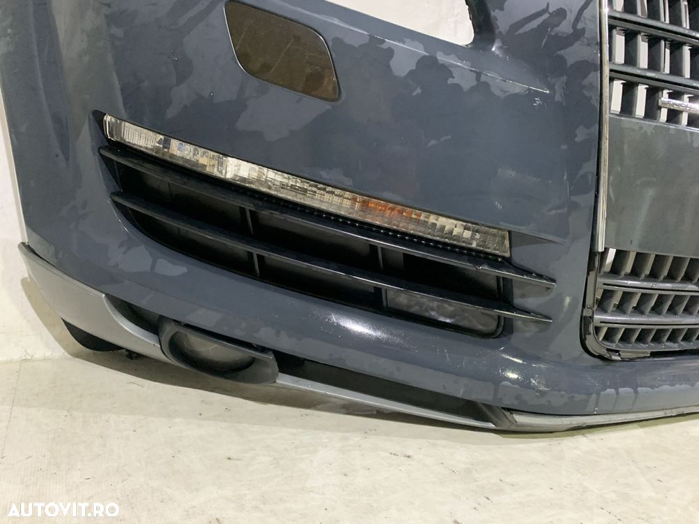 Bara fata Audi Q7, 2006, 2007, 2008, 2009, 2010, cod origine OE 4L0807437, cu gauri pentru spalatori faruri. Bara este noua, spoilerul atins si grila radiator defecta. - 9