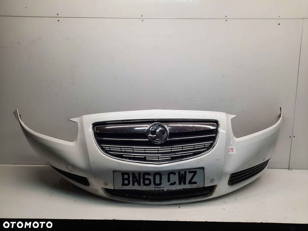 } ZDERZAK PRZÓD PRZEDNI OPEL INSIGNIA A I 1 Z40R BIAŁY PDC CZUJNIKI - 1