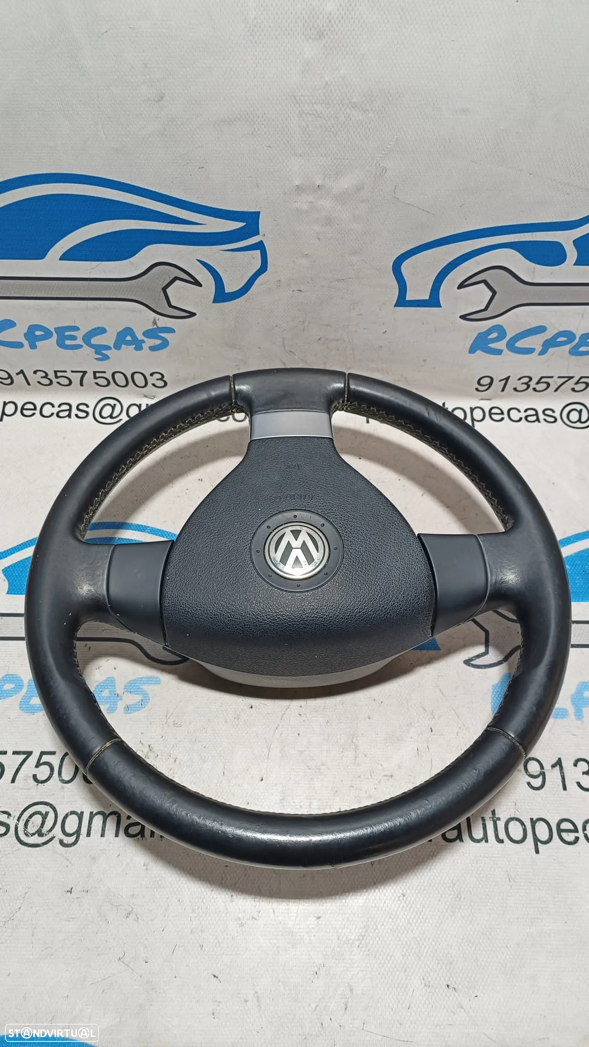 VOLANTE GUIADOR COMPLETO VW VOLKSWAGEN GOLF V 5 MK5 1K0419091M 1K0419091 PELE AIRBAG - 4