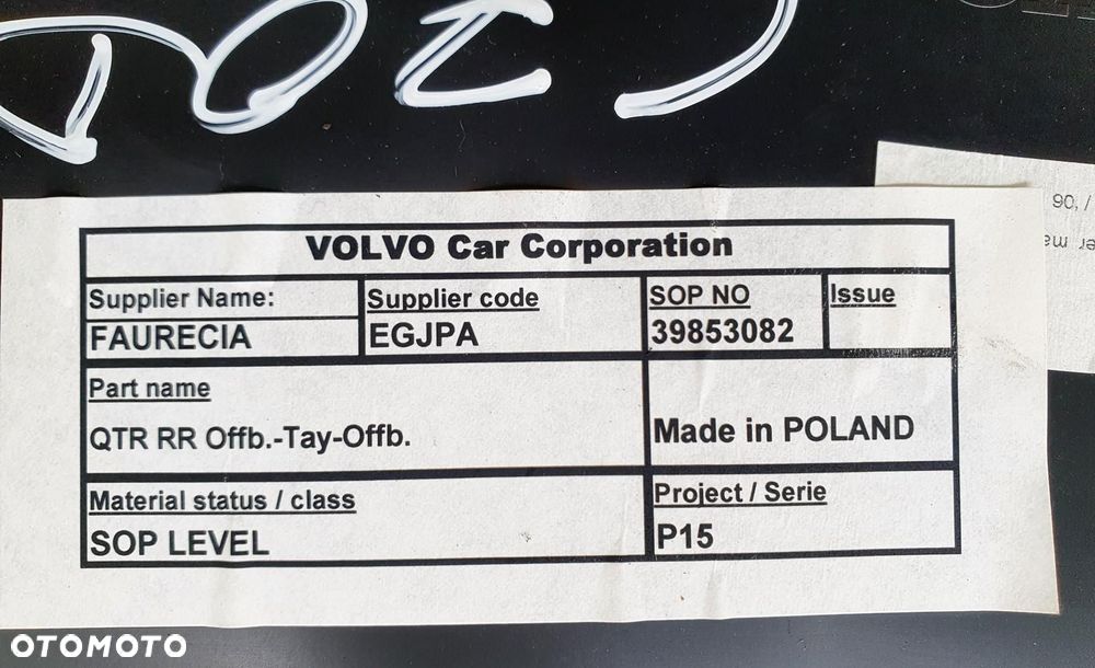TAPICERKA BOCZEK DRZWI PRAWY TYŁ VOLVO C70 II 39853082 CABRIO - 6