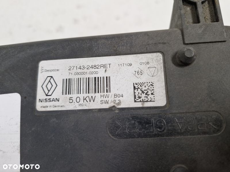 NISSAN LEAF I 1 GRZAŁKA WYMIENNIK CIEPŁA PODGRZEWACZ 27143-2482 27143-2482RET - 4