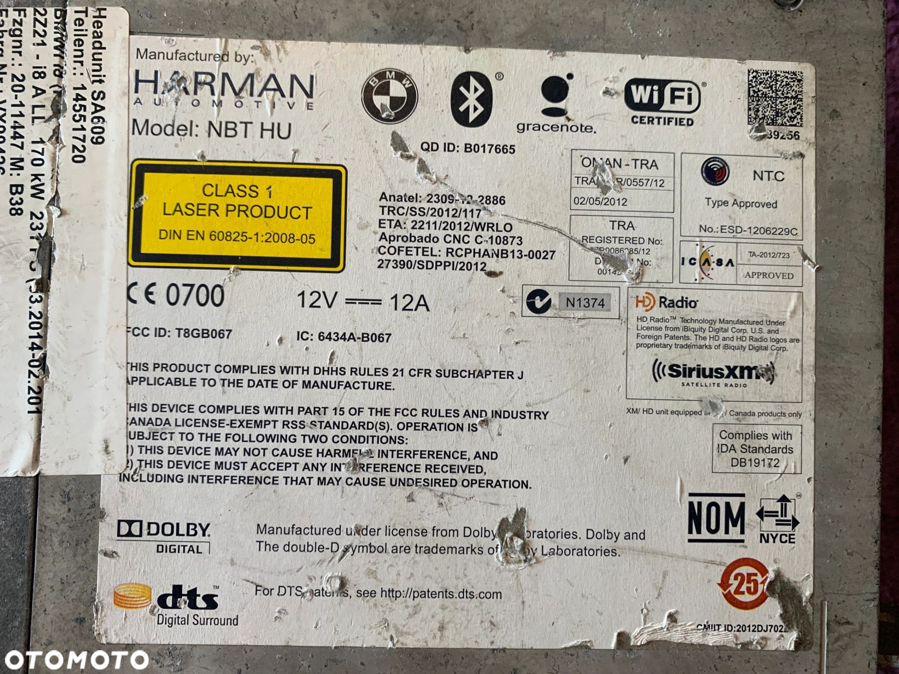 RADIO NAWIGACJA NBT HU HARMAN 9342852 F55 F56 i3 I01 i8 I12 - 5