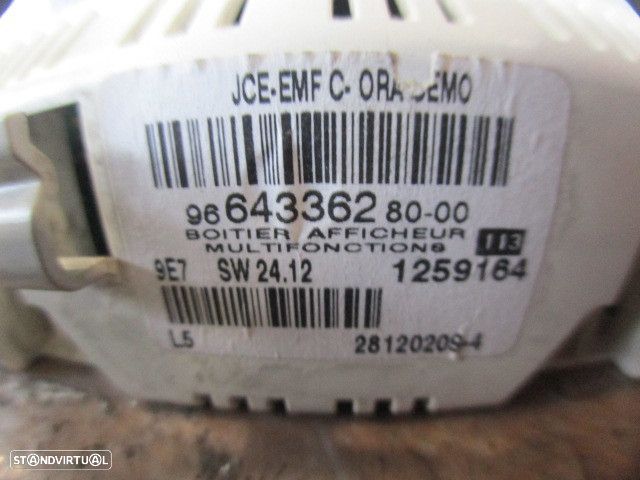 Display Relogio 966433628000 PEUGEOT 207 2007 1.6HDI 90CV 5P CINZENTO PEUGEOT 307 CC T6 FASE 2 2007 2.0I 140CV 2P PRETO - 4