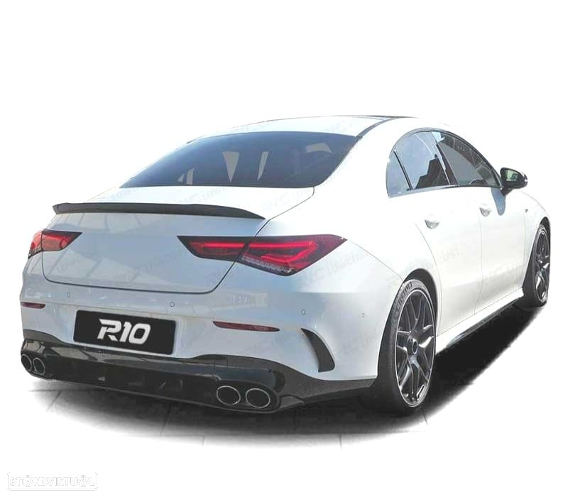 DIFUSER MERCEDES CLA C118 19- LOOK AMG PRETO BRILHANTE + PONTEIRAS ESCAPE - 4