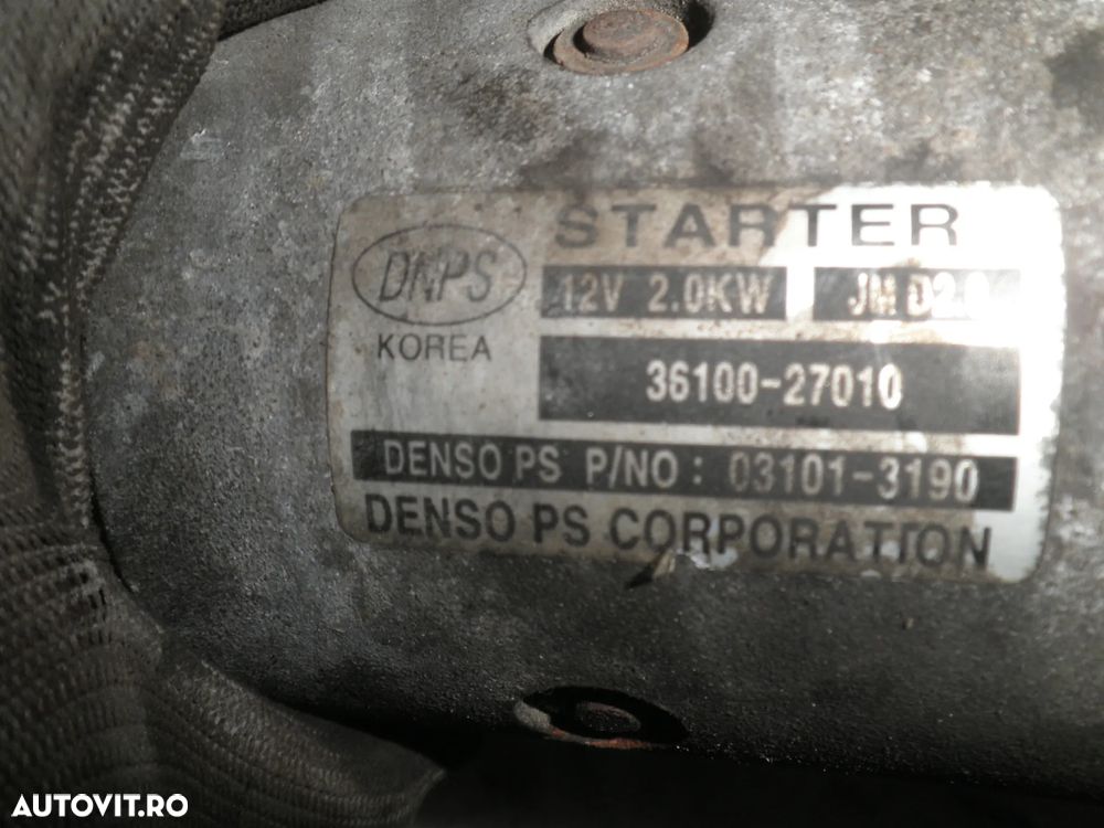 Electromotor Kia Carens, Sportage, Hyundai Tucson, 2.0 CTDI 36100-27010 - 3
