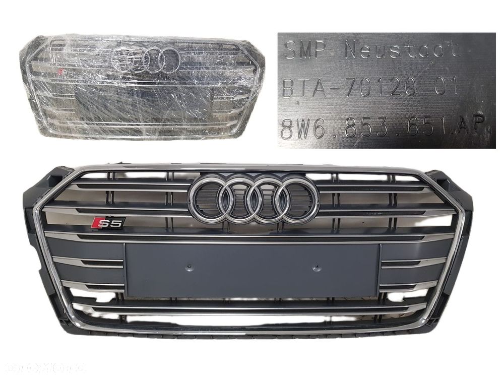 GRILL ATRAPA AUDI S5 A5 S-LINE 2 II PRZED LIFTEM 17-20r 8W6 8W6853651AP - 1