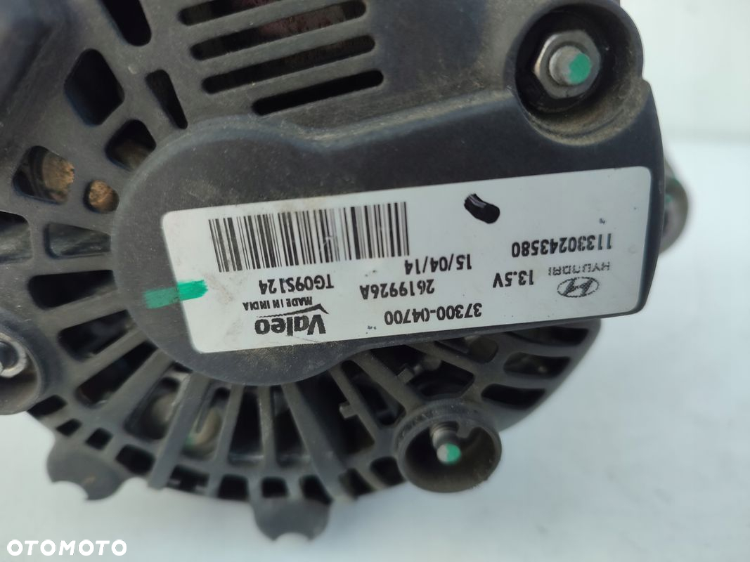 Alternator HYUNDAI I10 II 1.0B 76TYS PRZEBIEGU 37300-04700 ORYGINAŁ - 4