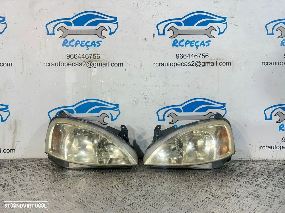 .Conjunto Oticas Farois Frente Frontal Esquerdo Direito Origina GM Opel Corsa Combo 13195926 13195925 2000 - 2011 - 1