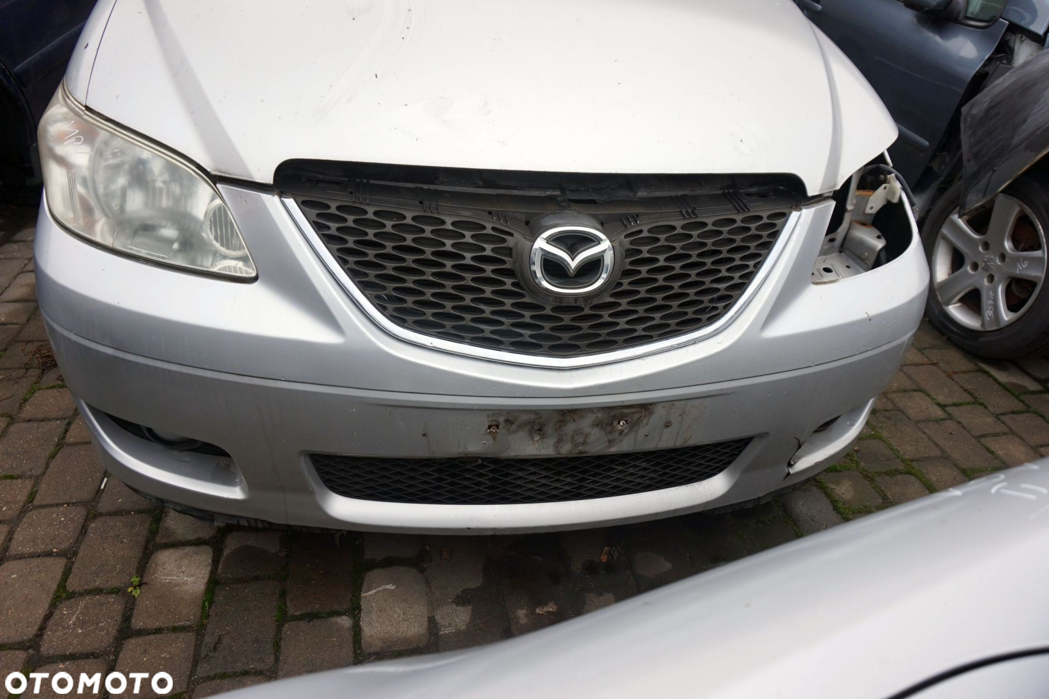 MASKA ZDERZAK BŁOTNIKI LAMPY MPV II LW LIFT 22V  MAZDA 2004-2006 SREBRNY PRZÓD KOMPLETNY - 4