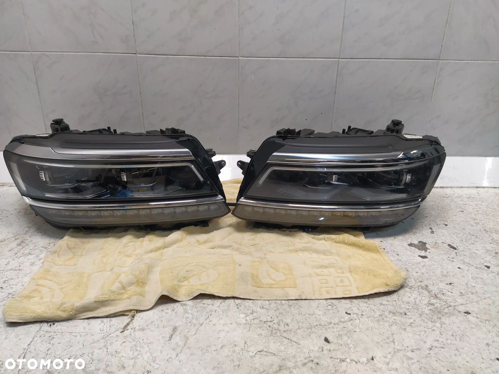 VW TIGUAN II 2 REFLEKTOR LAMPA LAMPY PRZÓD PRZEDNIE LEWA PRAWA FULL LED PRZETWORNICE KOMPLETNA ORYGINAŁ - 2