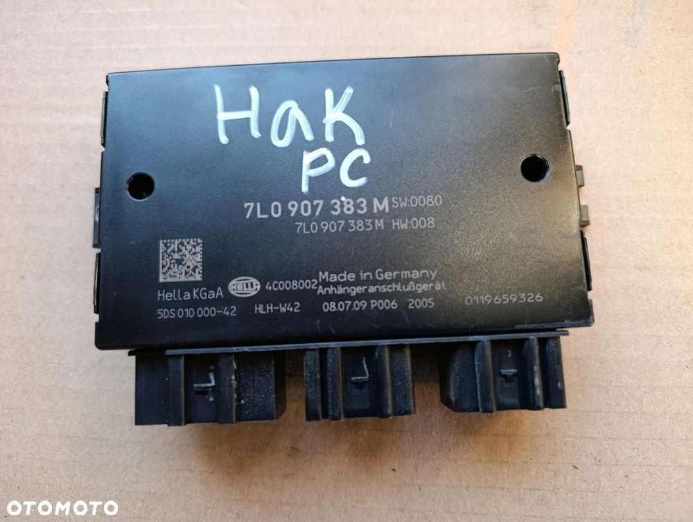 Cayenne I hak holowniczy elektrycznie rozkładany moduł oryginał Porsche 7L5 803921 AA, 7L0 907 383 M - 4