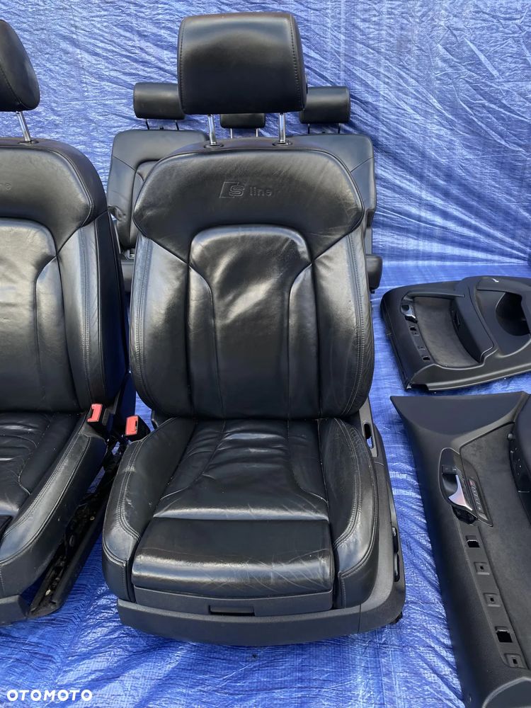 FOTEL FOTELE KANAPA BOCZKI PODŁOKIETNIK WNĘTRZE KOMPLET CZARNE SKÓRY ELEKTRYKA AUDI Q7 4L 2007 S-LINE  EUROPA - 5