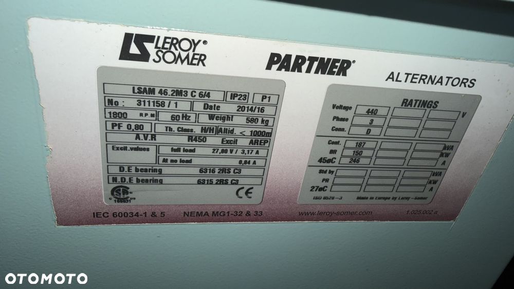 Generator prądu Partner Lsam46.2m3 silnik dieslaMan d2866lxe20 150Kw - 7