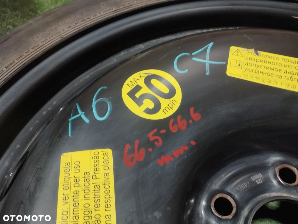 KOŁO DOJAZDOWE 20" 4G0601027 145/60 ET22 66.5mm AUDI A6 C7 2011- ROK - 4