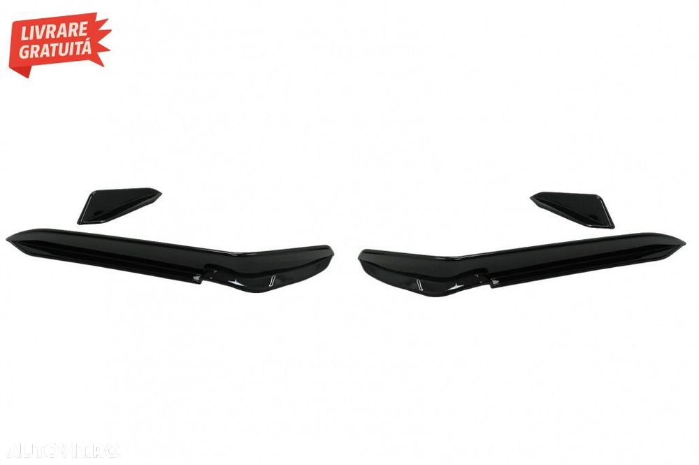 Ornamente bara fata flapsuri VW Golf 7.5 R Hatchback (2017-2020) Negru - 2