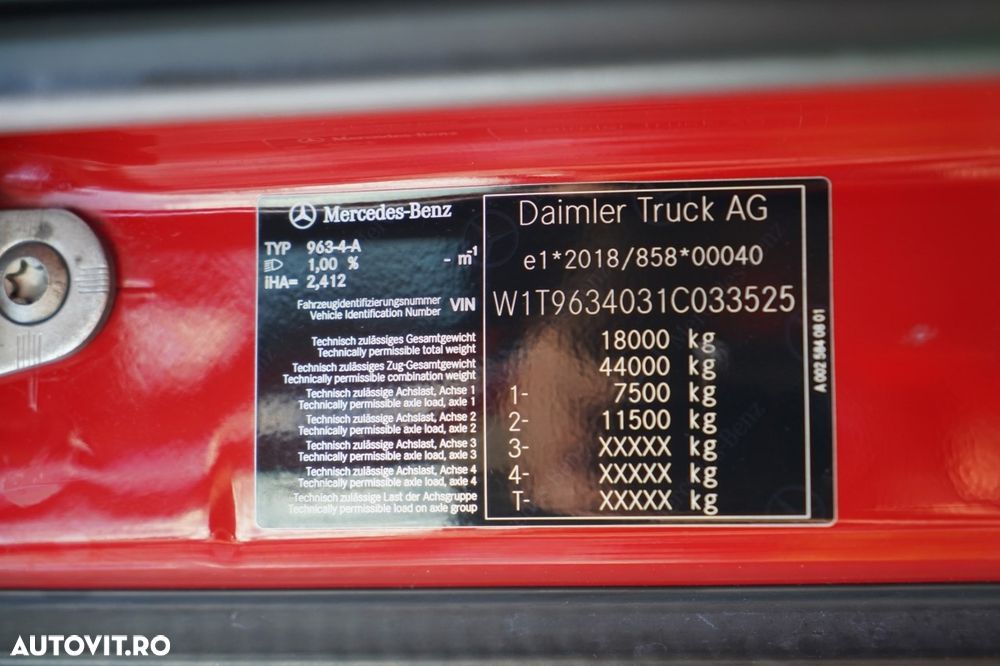 Mercedes-Benz ACTROS 1845 / MP5 / SPAȚIU MARE / ANVELOPE 100% / CONTRACT DE SERVICE POST-SERVICE - 38