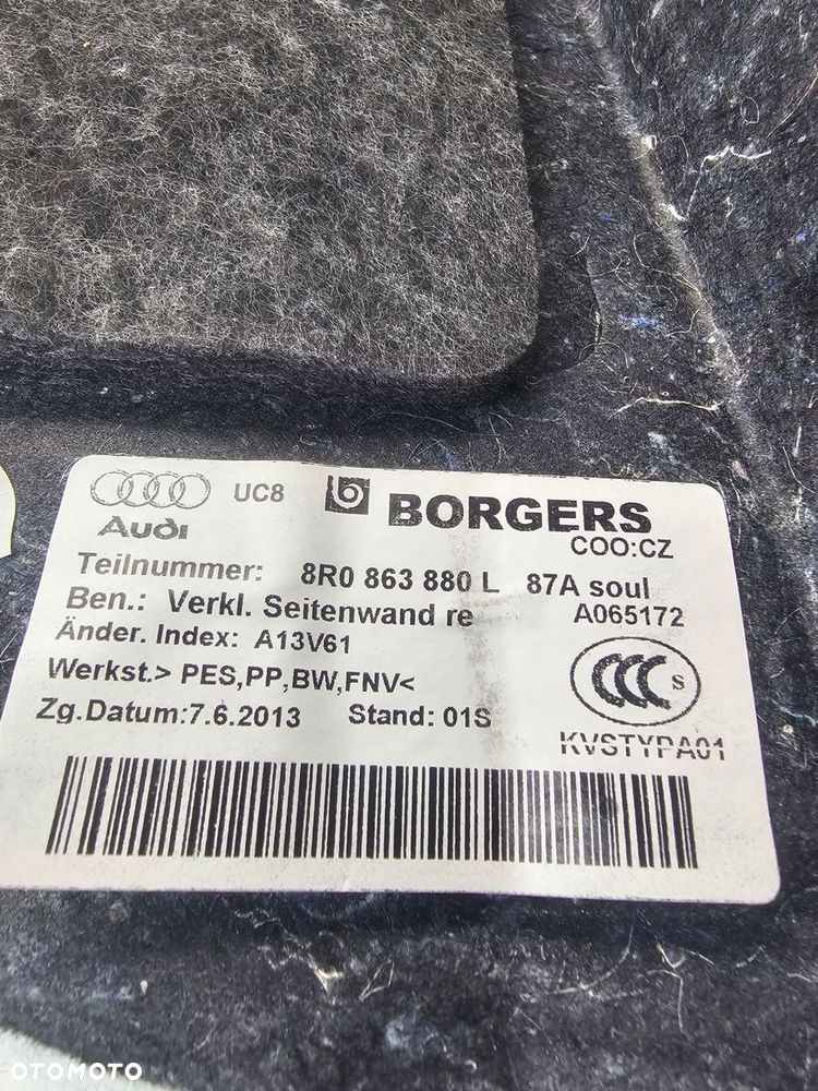 BOCZEK BAGAŻNIKA PRAWY AUDI Q5 8R 8R0863880L - 7