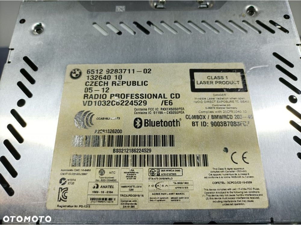 BMW X1 E84 RADIO RADIOODTWARZACZ CD PROFESSIONAL 9283711 - 5