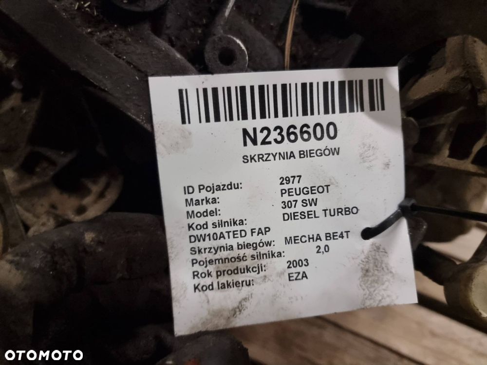 SKRZYNIA BIEGÓW PEUGEOT 307 SW 2.0 HDI - 2