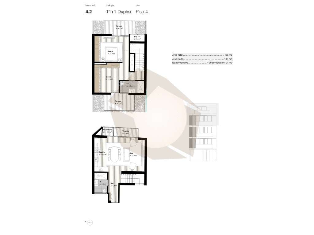 APARTAMENTO T1+1 DUPLEX - PÓVOA DE VARZIM - Grande imagem: 2/2