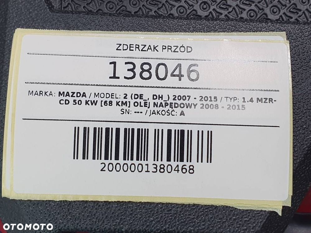 ZDERZAK PRZÓD PRZEDNI KOMPLETNY MAZDA 2 DE 2008 EUROPA - 11