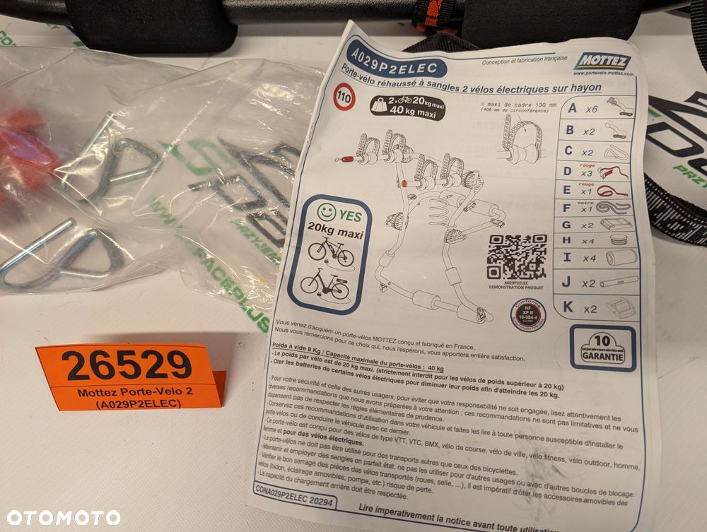Uchwyt bagażnik rowerowy na tylną drzwi / klapę na 2 rowery Mottez Porte-Velo 2 (A029P2ELEC) - 2