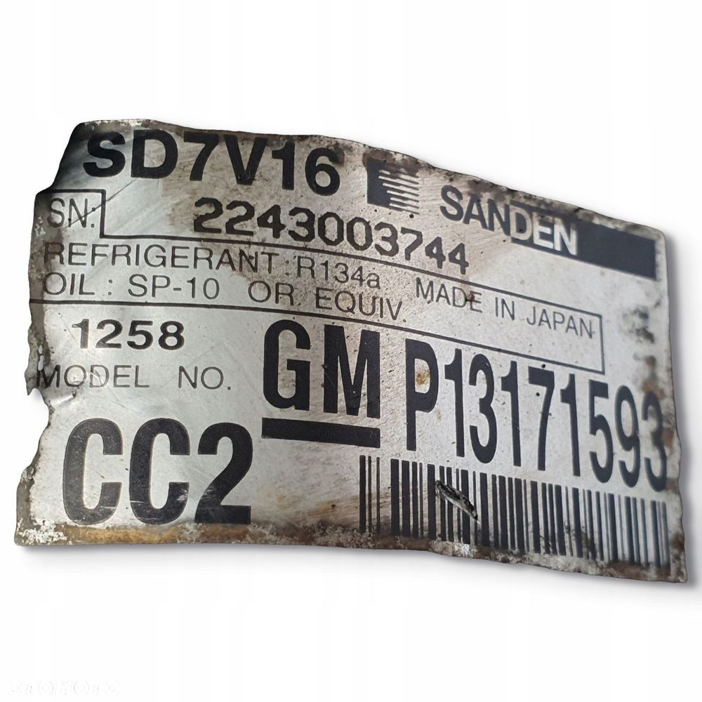 SPRĘŻARKA KLIMATYZACJI Saab 9-3 II 1.9 TID P13171593 - 2