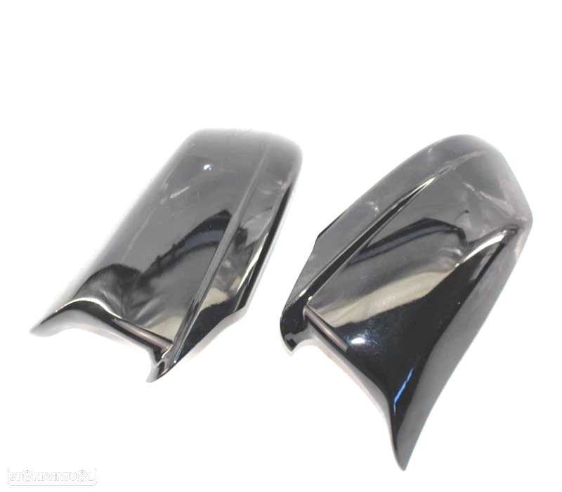 CAPAS DE ESPELHOS RETROVISORES BMW F10 F11 F18 LOOK M 11-13 PRETO BRILHANTE - 2