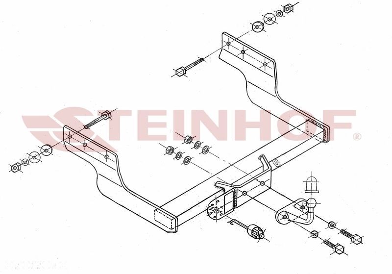 Hak Holowniczy + WIĄZKA 7PIN od Ford Transit Furgon ze stopniem 2000-2013 - 2