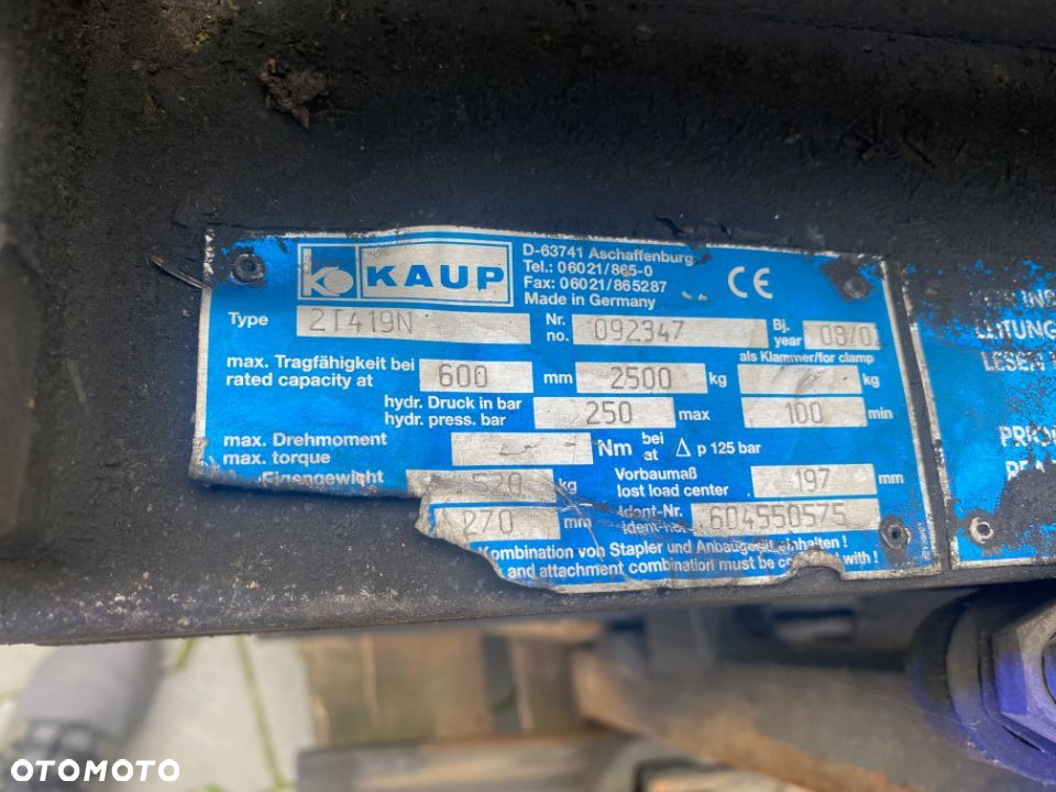 Paletyzer przesuw pozycjoner  KAUP 2T419 N wózka widłowego linde toyota - 4