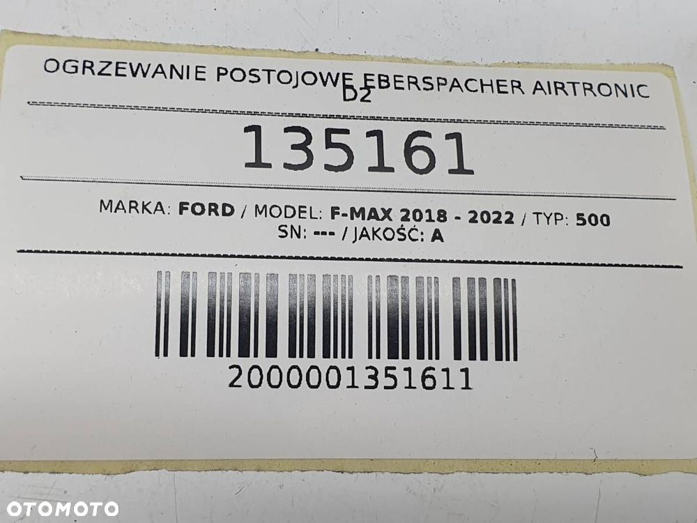 OGRZEWANIE POSTOJOWE EBERSPACHER AIRTRONIC D2 24V 252070 FORD F-MAX 500 - 6