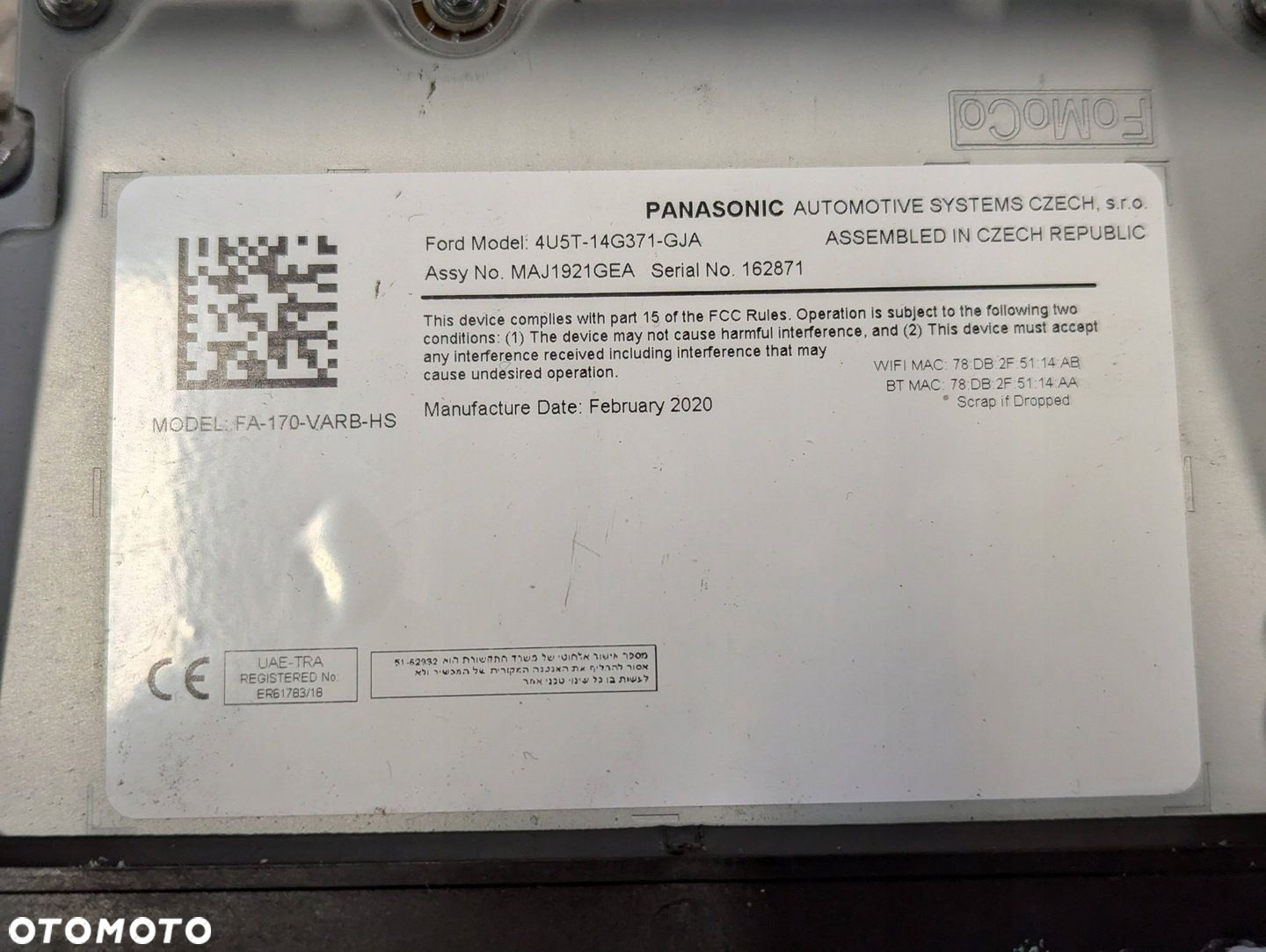 Ford Connect MK2 2017-2022 moduł sterownik nawigacji - 4