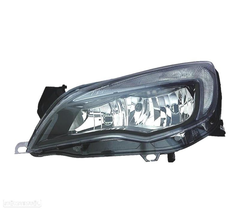 FAROL ESQ OPEL ASTRA J 5P 10-15 4P 12- COM LUZ DIURNA FUNDO PRETO - 1