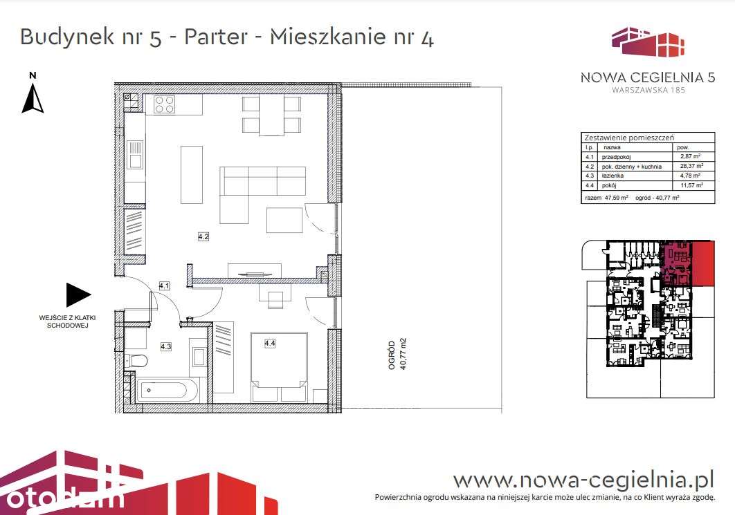LIPIEC 2025 - 2 pokoje, 47,67 m2 + ogródek 41 m2