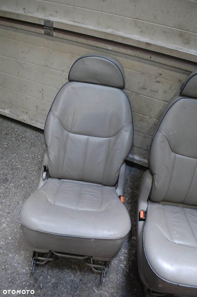 FOTELE OBROTOWE PRZÓD PRZEDNIE + TYŁ 2+5 SKÓRZANE VW SHARAN MK I LIFT 00-10 SEAT ALHAMBRA - 11