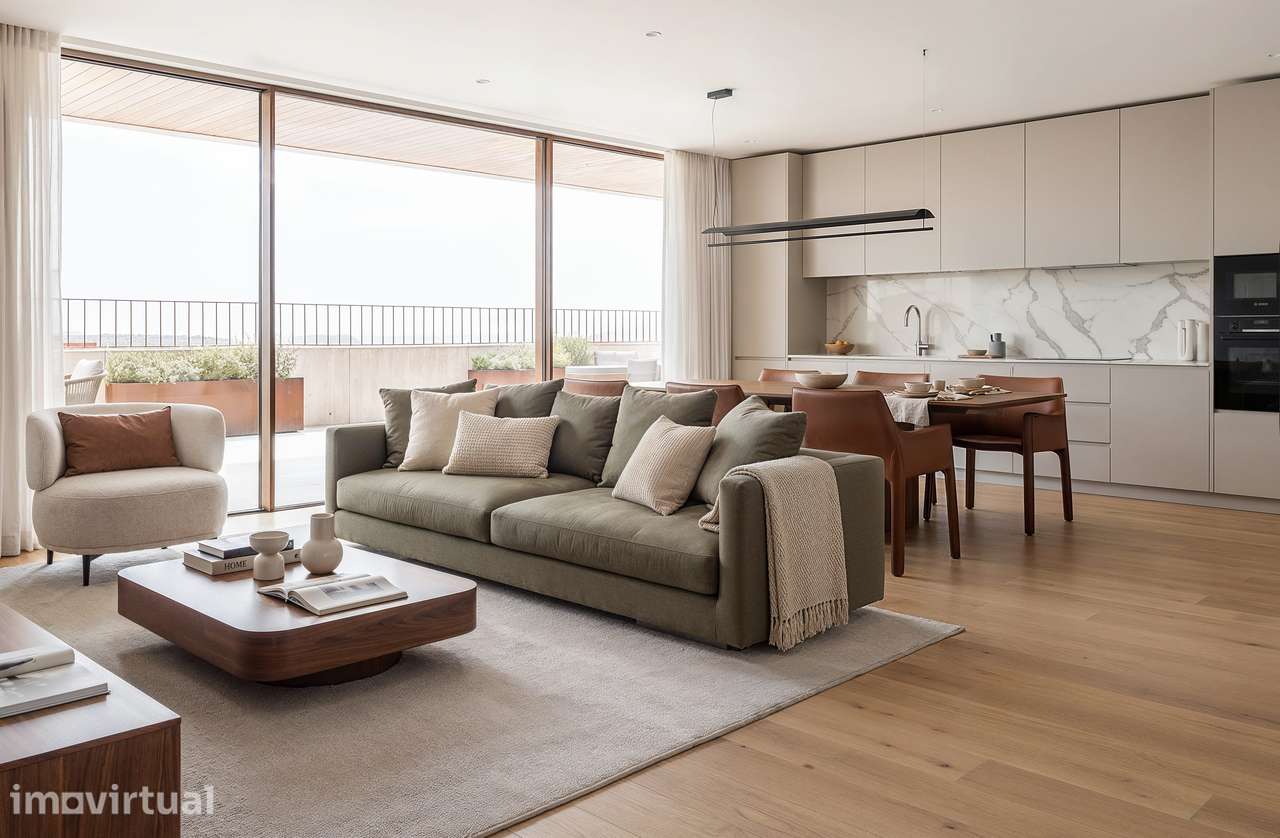 Apartamento T2 com varanda e 2 lg garagem | Piscina na cobertura