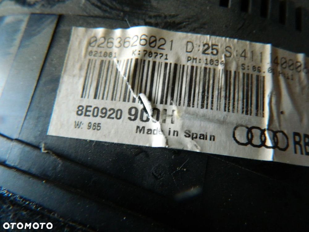 Audi A4 B6 Benzyna Licznik Zegary 8e0920900h - 5