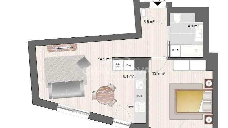Apartamento T1 moderno junto ao Polo Universitário do Porto - Grande imagem: 2/17