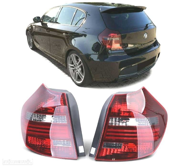 FAROLINS BMW E81 E87 LCI 07-11 VERMELHO FUMADO - 1