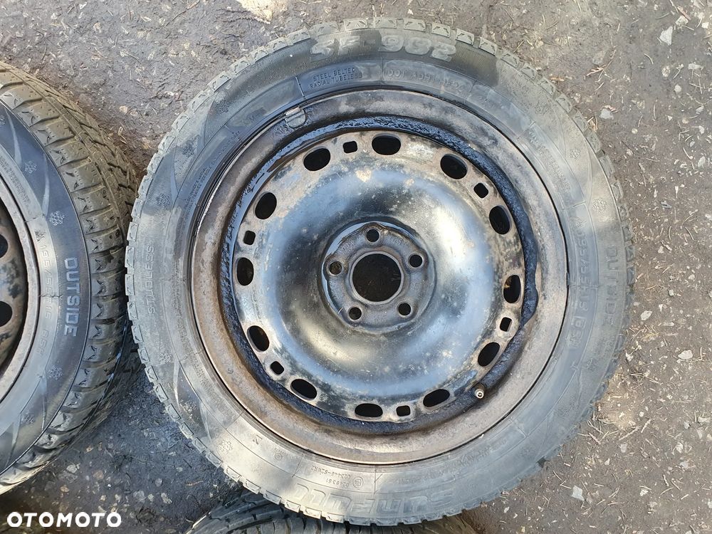 VW AG R15 4x KOŁO 5x100 195/55/R15 KOMPLET 4 KÓŁ ORYGINALNE FELGI 15 6J ET43 6Q0601027B - 3