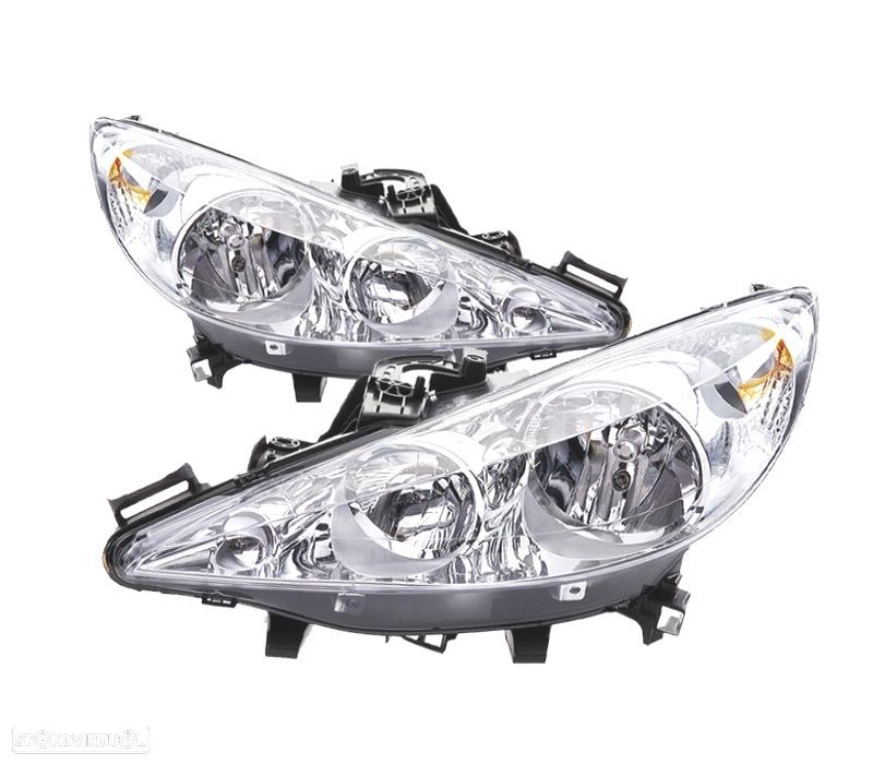 FARÓIS COM LENTE PEUGEOT 207 06- - 1