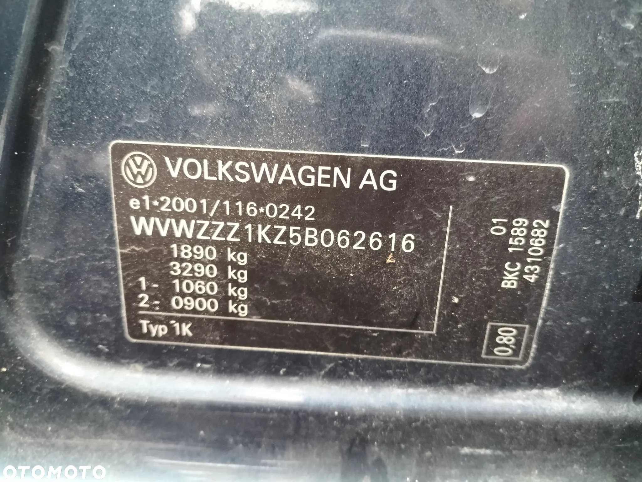 KLAPA BAGAŻNIKA VW GOLF V 1.9 TDI BKC 03-09r - 8