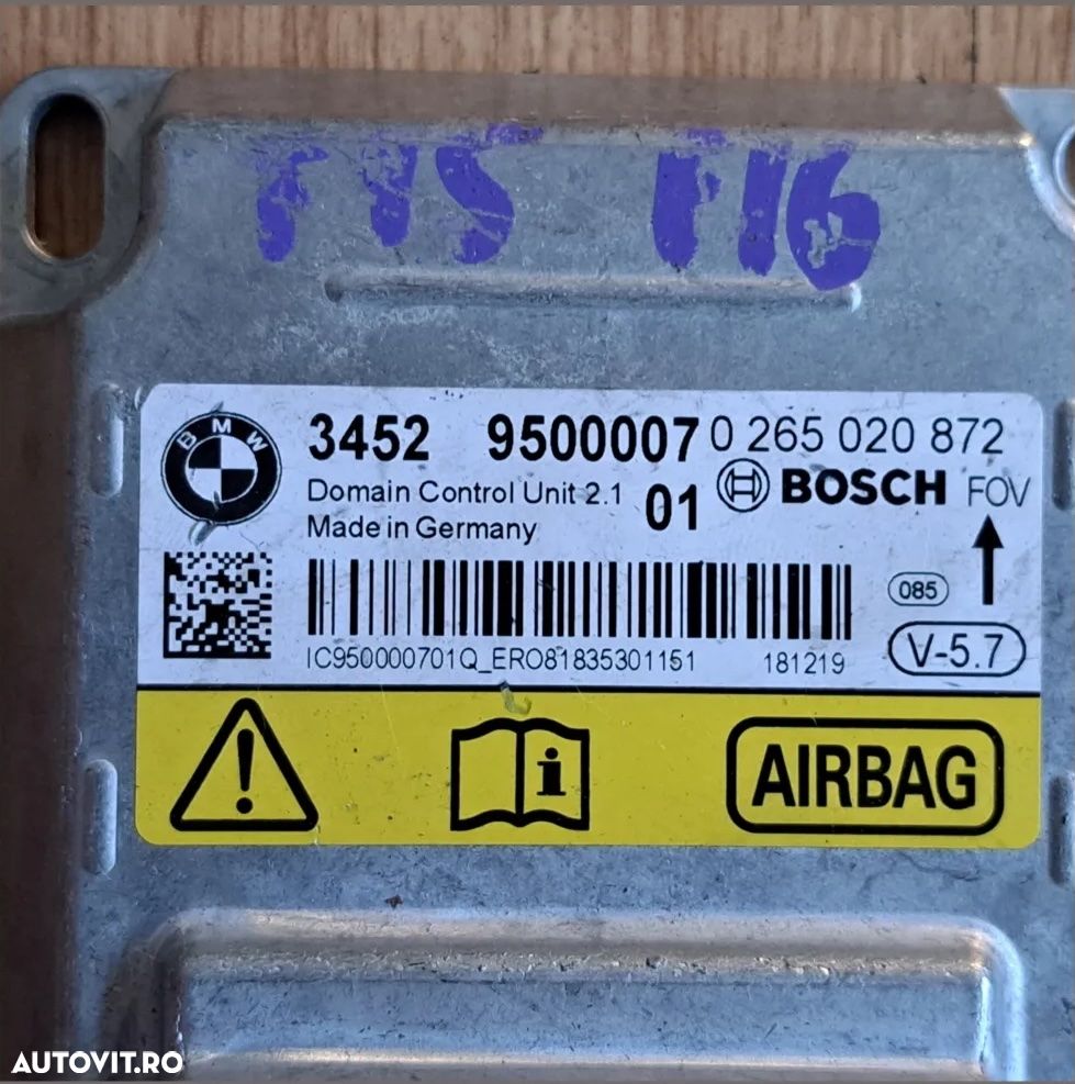 Modul airbag ICM V-57 pt model cu distronic Original BMW F15 F16 - 3
