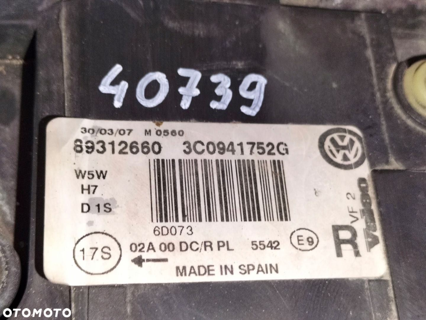Lampa przednia reflektor prawa VW PASSAT B6 3C0 05-07 XENON - 10