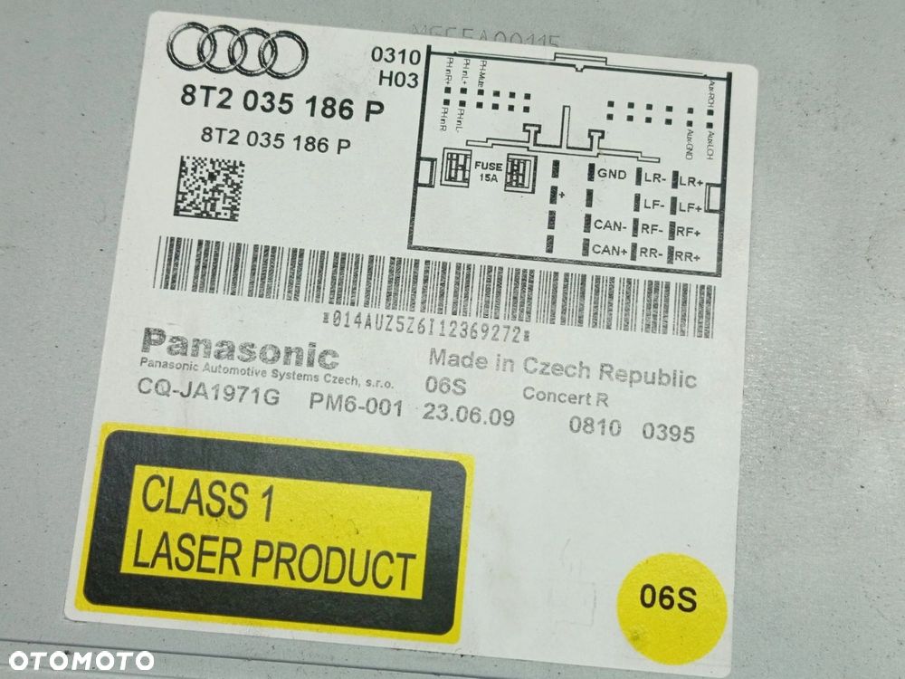 AUDI A4 B8 A5 8T RADIO CONCERT ZMIENIARKA 8T2035186P ANGLIK - 7