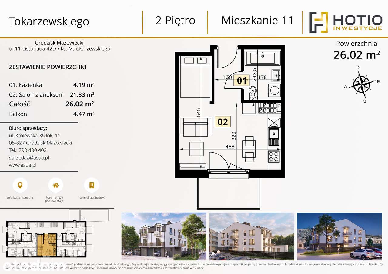 kawalerka dla singla lub na wynajem, ścisłe centrum - lok. 11